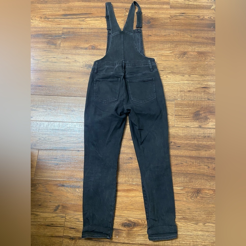 Madewell Womens Size small Skinny Black Lunar Wash Denim Overalls $148 - Picture 6 of 9
